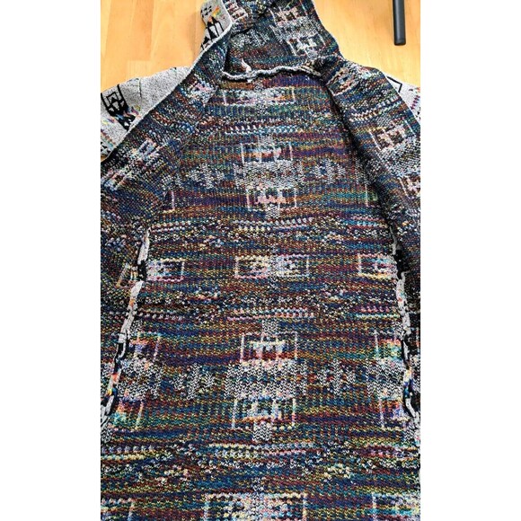 Northern Angel Aztec Southwestern Boho Open Front Long Cardigan Sweater Hoodie L - Picture 15 of 15